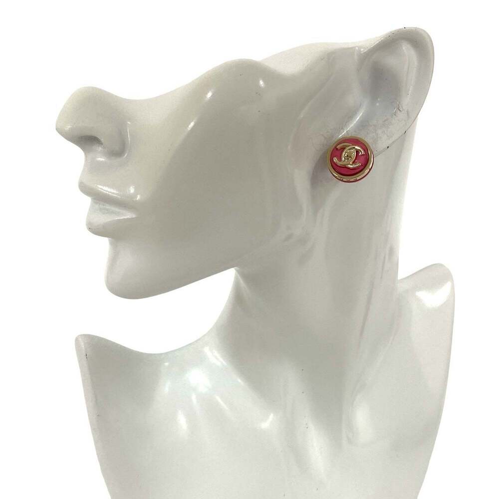 CHANEL Authentic Pink Logo Earrings - Picture 2 of 7